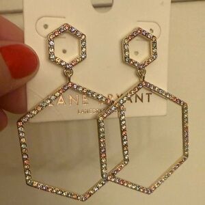 Lane Bryant Gold pastel Multicolor Hexagon Earrings